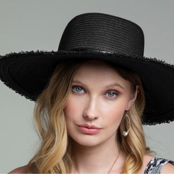 THE DAKOTA Stunning Boater Panama Straw Hat With Frayed Edges - Picture 5 of 9